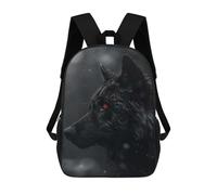 sinyumoney Black Wolf Red Eyes Backpack School Water Resistant Travel Backpack Computer Bag for School/Work/Travel 17inch