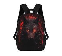 sinyumoney Black Wolf Red Eyes School Backpack Water Resistant Travel Backpack Computer Bag for School/Work/Travel 17inch
