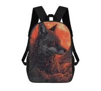 sinyumoney Black Wolf School Backpack 3D Printed School Bags Boys Girls Laptop Backpack for Kids/Students/Adults 17inch