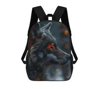 sinyumoney Black Wolf School Backpack Lightweight Airport College Students Back Pack- Perfect for Travel, Work And Daily Use 17inch