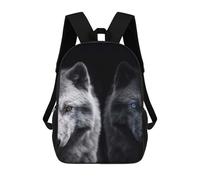 sinyumoney Black Wolf with Blue Eyes Backpack School High Secondary School Bags Casual Backpack for Camping Outdoor Adventures And Daily Travel 17inch