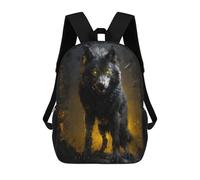sinyumoney Black Wolf with Yellow Eye School Backpack Secondary Causal Travel High School Bags for Teenage Girls Boys Women Men 17inch