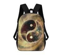 sinyumoney Blazing Yin Yang Backpacks Kids School Backpack School Bag 3D Printed School Bag for Boys Elementary And Middle School Students 17inch