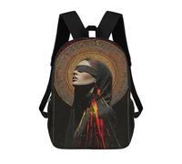sinyumoney Blindfolded Mystic Art Print Rucksack Business Laptop Rucksack Bag Unisex Casual Daypack for Girls Boys Teenage 17inch