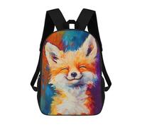 sinyumoney Blissful Cute Fox 3D Printed Children's School Backpack for Kids High Capacity Travel Rucksacks Book Bags Kids School Bag Back Pack 17inch