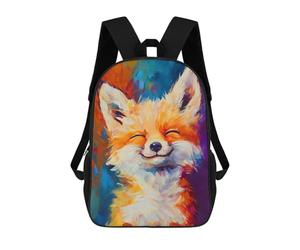 sinyumoney Blissful Cute Fox 3D Printed Children's School Backpack for Kids High Capacity Travel Rucksacks Book Bags Kids School Bag Back Pack 17inch
