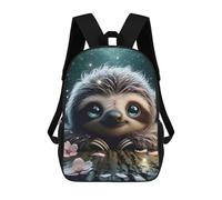 sinyumoney Blissful Smiling Sloth Backpacks Kids School Backpack School Bag 3D Printed School Bag for Boys Elementary And Middle School Students 17inch