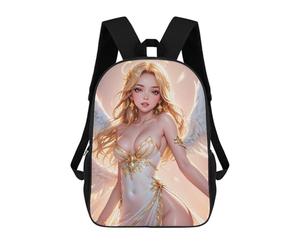 sinyumoney Blonde Angel with Wings And Halo Backpack School Large School Backpack for Boys for Teenage Girls Boys Women Men 17inch