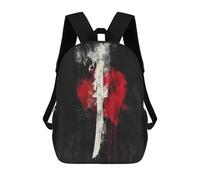 sinyumoney Blood Moon Sword Art Print Children's Backpacks School Backpack 3D Printed for Kids Travel Rucksacks Book Bags Kids 17inch School Bag
