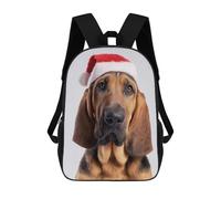 sinyumoney Bloodhound Dog Wearing Santa Hat Backpack School Bag Water Resistant Computer Rucksack for Teenage Girls Boys Women Men 17inch
