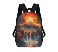 sinyumoney Bloodmoon Waterfalls Children's Backpacks 17inch School Backpack 3D Printed Bag Bookbag for Kids Travel Rucksacks Boy Girl Book Bags Kids School Bag