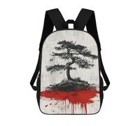 sinyumoney Bloodstained Bonsai Tree 3D Printed 17inch School Bag Children's School Backpack Travel Backpacks Casual Fashion Bag for Kids School Students