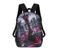 sinyumoney Bloodstained Chessboard Kids School Backpack School Bag 3D Printed School Bag for Boys Elementary And Middle School Students 17inch