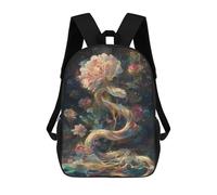 sinyumoney Bloom Serpent School Backpack 3D Printed Children's 17inch Backpacks Bag Bookbag for Kids Boy Girl Book Bags Kids School Bag Travel Rucksacks