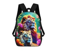sinyumoney Blossom Lion Kings Children's Backpacks School Backpack 3D Printed Backpack for Kids Travel Rucksacks Book Bags Kids School Bag 17inch