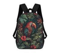 sinyumoney Blossoming Macaw Backpacks Kids School Backpack Fashion School Bag 3D Printed School Bag for Boys Elementary And Middle School Students 17inch