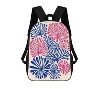 sinyumoney Blue And Berry Pink Art Backpack School Bag Business Durable Laptop Bag- Perfect for Travel, Work And Daily Use 17inch