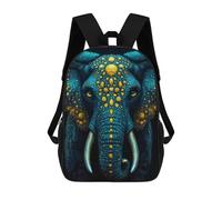 sinyumoney Blue And Gold Elephant School Bags Computer Rucksack for School/Work/Travel for Girls Boys Teenage 17inch