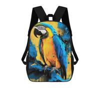 sinyumoney Blue And Gold Macaw Parrot Backpack School Business Durable Laptop Bag for Camping Outdoor Adventures And Daily Travel 17inch