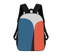 sinyumoney Blue And Red Art 1 Kids' Backpack 3D Printing School Bag Boys Cool Daypacks Casual Knapsack Fun Back Bag for Kids And Teenager 17inch