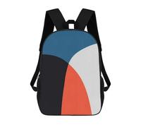 sinyumoney Blue And Red Art 2 Backpack School Rucksack Casual Daypacks School Work Travel Bag for Men/Women 17inch