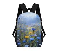 sinyumoney Blue And Yellow Flower Field Painting School Bags Computer Rucksack for School/Work/Travel for Camping Outdoor Adventures And Daily Travel 17inch