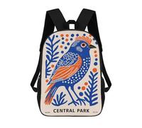 sinyumoney Blue Bird Central Park Children's 17 Inch School Backpack 3D Printed Anime Movies for Kids Travel Rucksacks Book Bags Kids School Bag