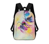 sinyumoney Blue Butterfly Children's Backpack, 17 Inch 3D Printed School Backpack, Backpack Cartoon Adjustable School Bag for Primary School