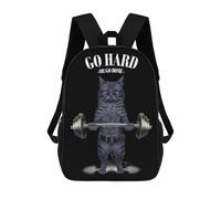 sinyumoney Blue Cat Weightlifting School Backpack Lightweight Airport College Students Back Pack for Teenage Girls Boys Women Men 17inch