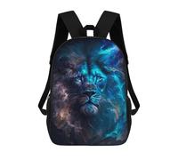 sinyumoney Blue Celestial Lion Backpacks Kids 17inch School Backpack School Bag 3D Printed School Bag for Boys Elementary And Middle School Students