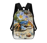 sinyumoney Blue Crab Watercolor Painting School Bags School Secondary High School College Backpack Travel for Girl, Teen Girls 17inch