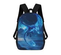 sinyumoney Blue Dragon Fantasy Art Children's Backpacks School 3D Printed Bag Bookbag for Kids Travel Rucksacks Boy Girl Book Bags Kids School Bag 17inch