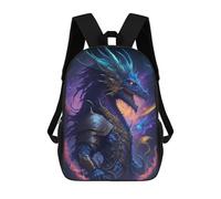 sinyumoney Blue Dragon in Armor Backpack Schoolbags for Boys Girls Casual Sport Daypack Elementary Primary Large Capacity Bookbags 17inch