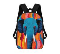 sinyumoney Blue Elephant Head School Backpack Large Lightweight Casual Backpack for Boys/Girls/Teenagers 17inch