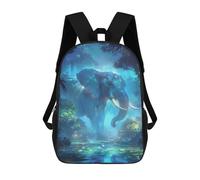 sinyumoney Blue Elephant in Forest School Backpack Water Resistant Travel Backpack Computer Bag for Girls Boys Teenage 17inch