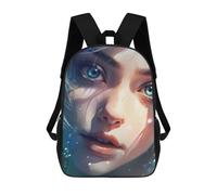 sinyumoney Blue-Eyed Dream Portrait -1 Backpacks Kids School Backpack School Bag 3D Printed School Bag for Boys Elementary And Middle School Students 17inch