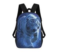 sinyumoney Blue-eyed White Tiger Children's Backpacks School Backpack 3D Printed for Kids Travel Rucksacks Book Bags Kids 17inch School Bag