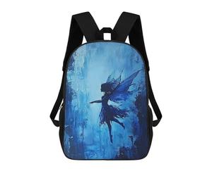 sinyumoney Blue Fairy Painting Backpack School Bag Daypacks Business Backpack Water Resistant Bookbag for Men/Women 17inch
