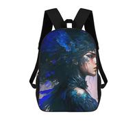 sinyumoney Blue Feathered Angel School Bags Work Laptop Backpack Rucksack Bag for Campus Outdoor Travel Sports 17inch