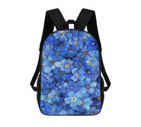 sinyumoney Blue Flowers Pattern School Backpack 3D Printed School Bags Boys Girls Laptop Backpack for Kids/Students/Adults 17inch