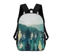 sinyumoney Blue Forest Mist Kids Backpack 17 Inch School Bag 3D Printed Cartoon School Backpacks for Boys And Teenager School Students