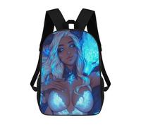 sinyumoney Blue Fox Fantasy Artwork Backpack 3D Print Kids Bag Elementary Students Daypack Lightweight School Bag for Children Girls Boys Nursery Lunch Pack 17inch