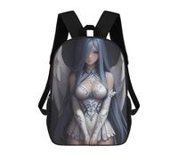 sinyumoney Blue-Haired Angel Anime Girl Backpack School Bag Business Durable Laptop Bag for Boys/Girls/Teenagers 17inch