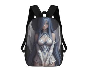 sinyumoney Blue-Haired Angel Anime Girl Backpack School Bag Business Durable Laptop Bag for Boys/Girls/Teenagers 17inch