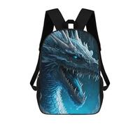 sinyumoney Blue Ice Dragon Fantasy Artwork -1 Kids Backpack, Backpack School Bag, Backpacks Kids School 3D Printed School Bags for Elementary And Middle School Students Teens Birthday Gift 17inch