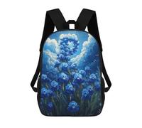sinyumoney Blue Iris Garden Backpack School Bag Computer Rucksack for School/Work/Travel for Camping Outdoor Adventures And Daily Travel 17inch