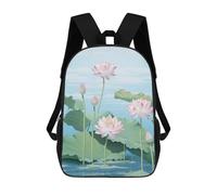 sinyumoney Blue Japanese Lotus Flower Backpack School Business Durable Laptop Bag for Camping Outdoor Adventures And Daily Travel 17inch