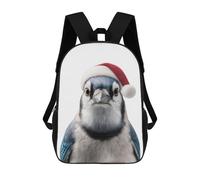 sinyumoney Blue Jay Christmas Portrait Backpacks 3D Printed Kids School Backpack Outdoor Casual Daypack Fashion Casual Children Backpacks Cute Travel Bags 17inch