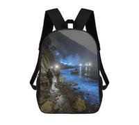 sinyumoney Blue Lagoon Adventure Backpack School Bag Lightweight Casual Daypack School Backpacks for Teenage Girls Boys Women Men 17inch