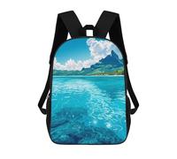 sinyumoney Blue Lagoon Bora Bora School Bags Water Resistant Travel Backpack Computer Bag for Campus Outdoor Travel Sports 17inch